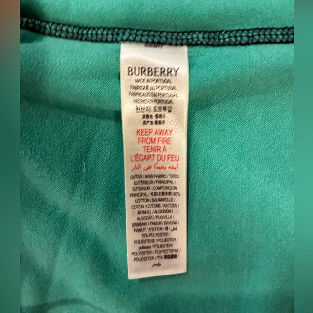 NWT - Burberry Teal Terry Shorts 10 Y - Picture 5 of 9